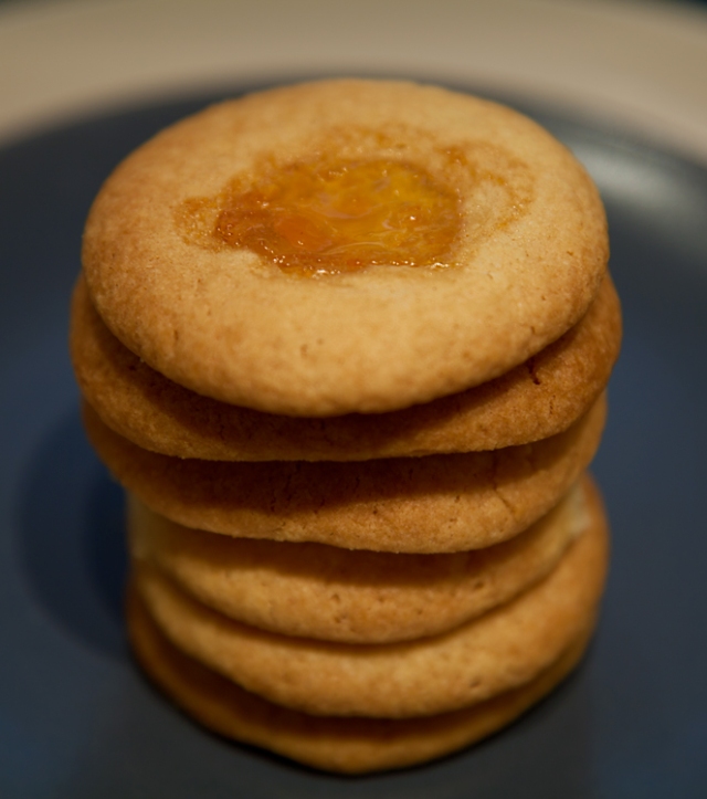 Vegan apricot jam drop cookies